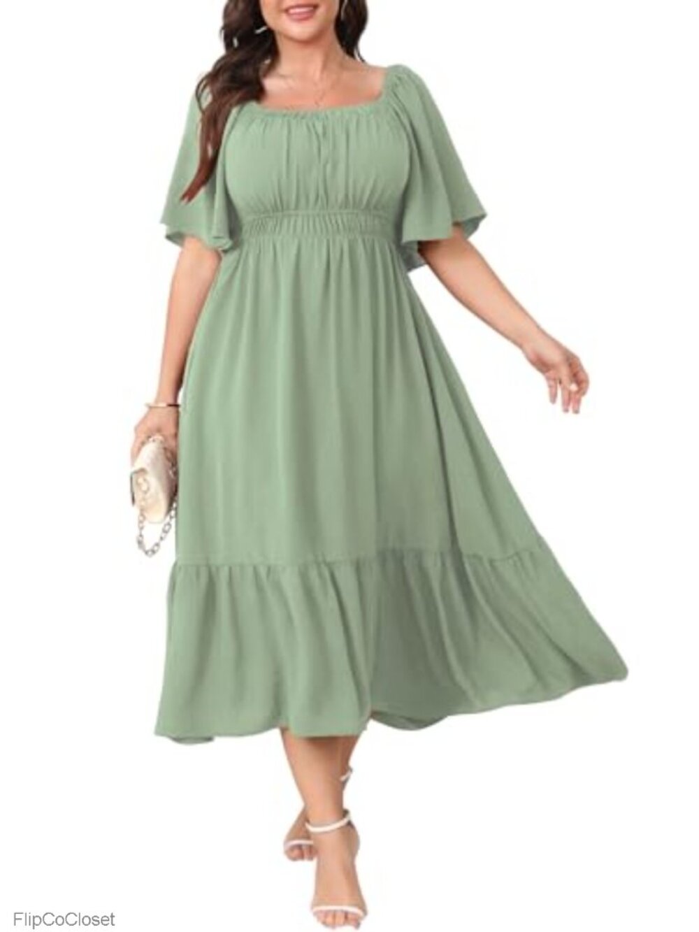 Plus Size Smocked Summer Maxi Dress Women Formal